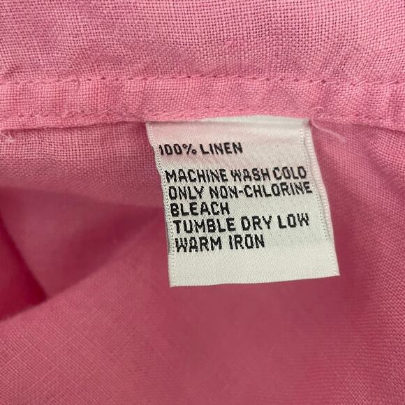 Vintage Talbots Women‎ Top SP Irish Linen Button Up Preppy Coastal Office Travel - Picture 8 of 10